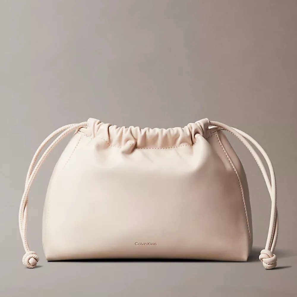 Calvin Klein Soft Cream Drawstring Cosmetic Bag